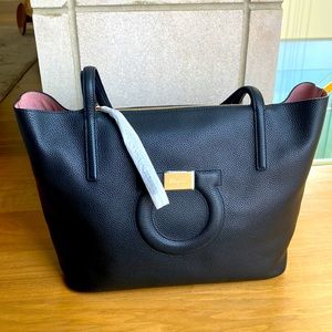 Salvatore Ferragamo Gancini Leather Tote